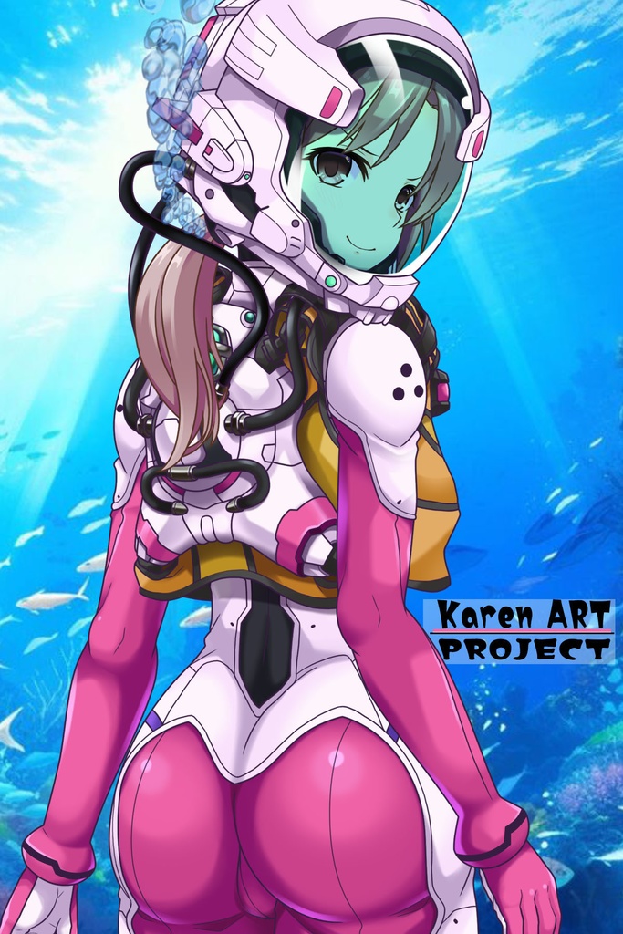 カレンちゃんとスキューバーダイビング(近未来型装備・背面アングル編)