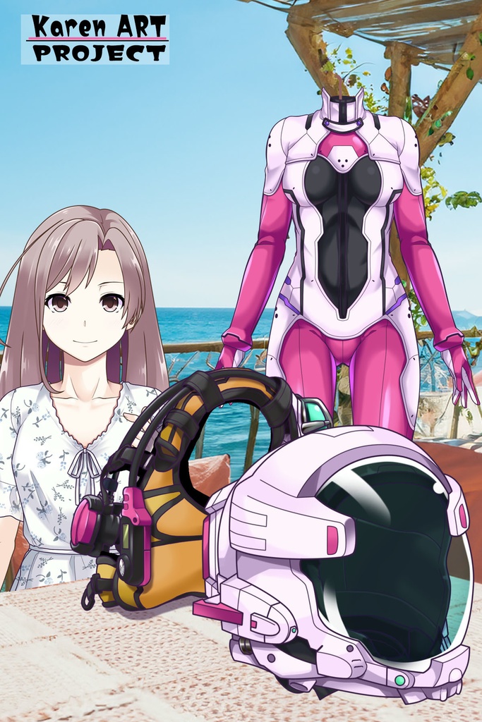 カレンちゃんとスキューバーダイビング(近未来型装備・背面アングル編)