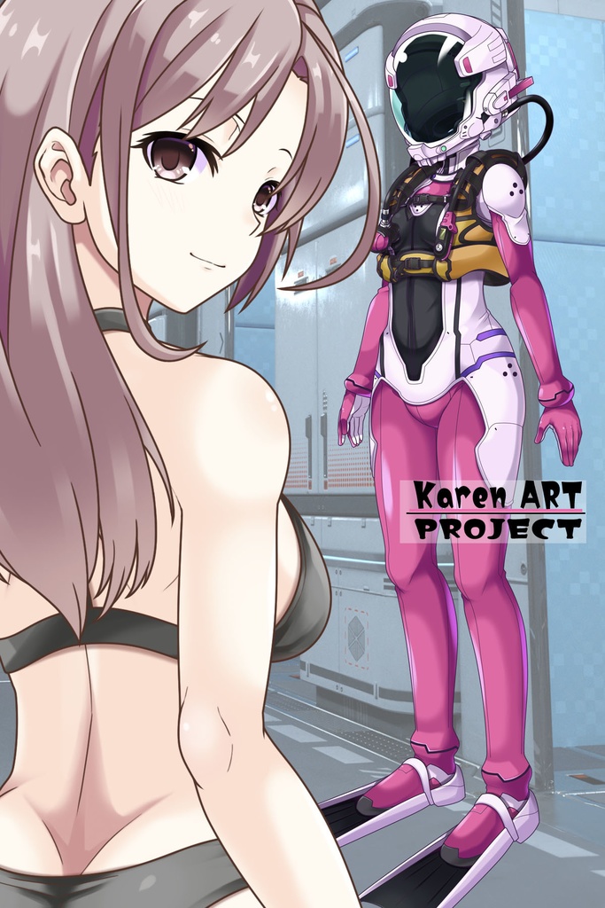 カレンちゃんとスキューバーダイビング(近未来型装備・背面アングル編)