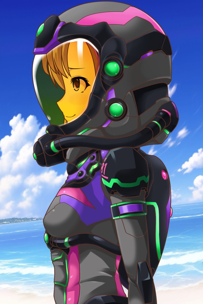 カレンちゃんとスキューバーダイビング(近未来ヘルメット型潜水装備編)