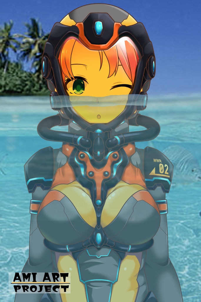 亜美ちゃんとスキューバーダイビング(近未来ヘルメット型装備編)