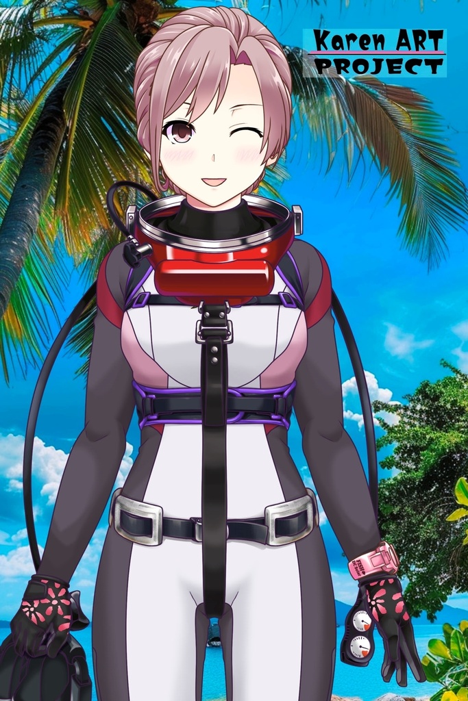 カレンちゃんとスキューバーダイビング(BISMウエットスーツ04)