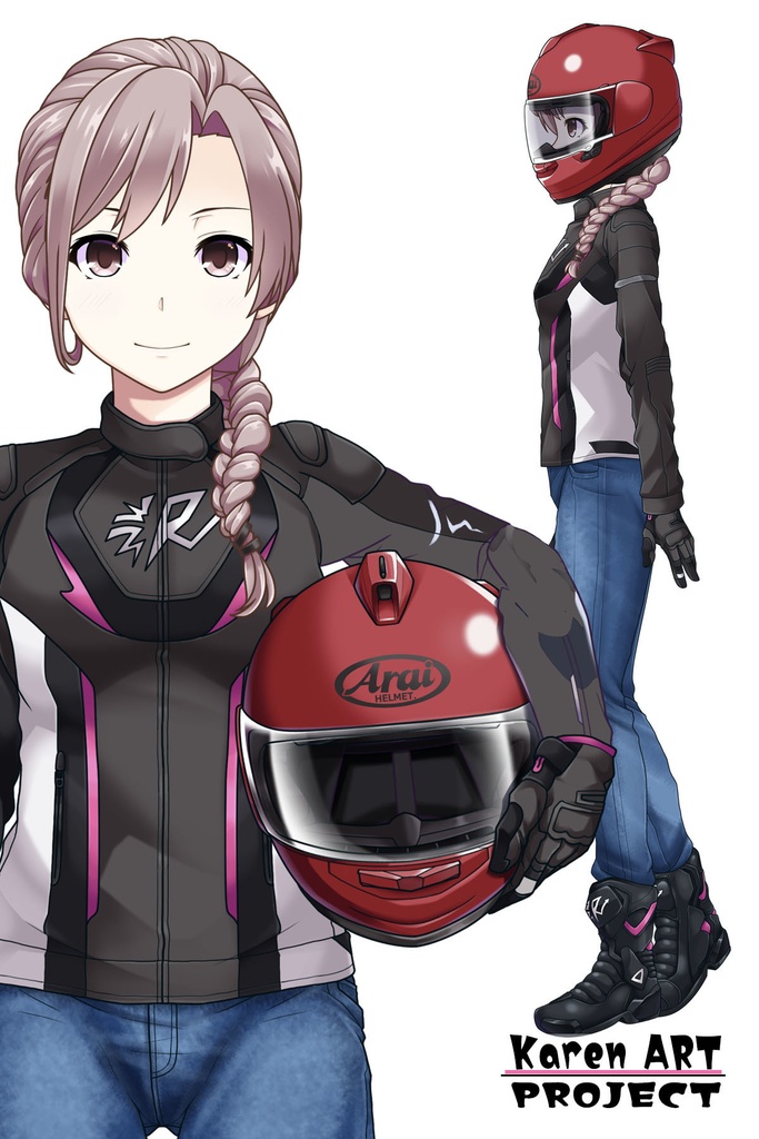 カレンちゃん&バイク Part2(ライダースーツ編)