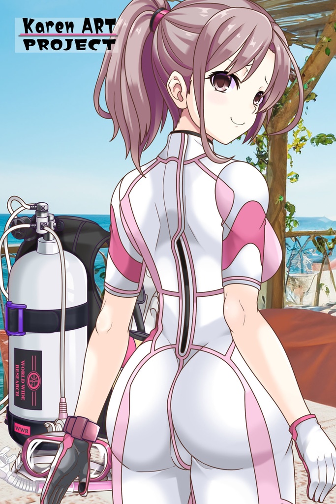 カレンちゃんとスキューバーダイビング(カジュアルタイプ 背面アングル編)