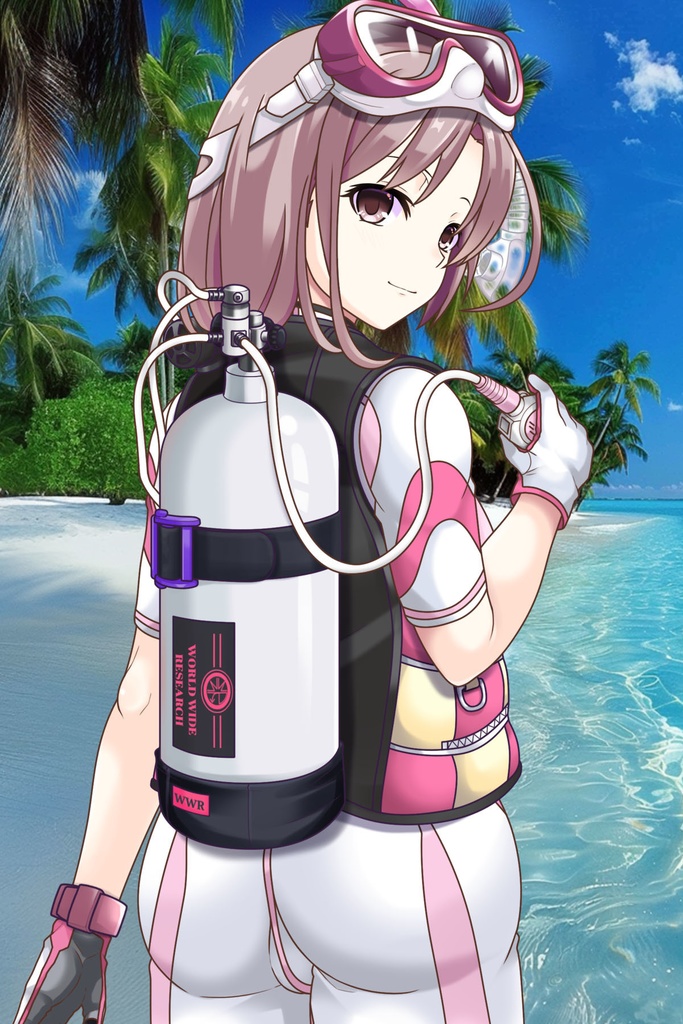 カレンちゃんとスキューバーダイビング(カジュアルタイプ 背面アングル編)