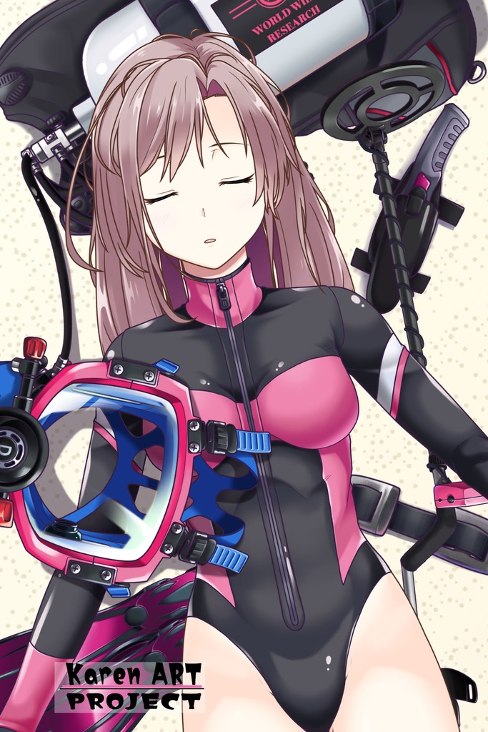 カレンちゃんとスキューバーダイビング(Divewaysフルフェイスマスク型装備編)