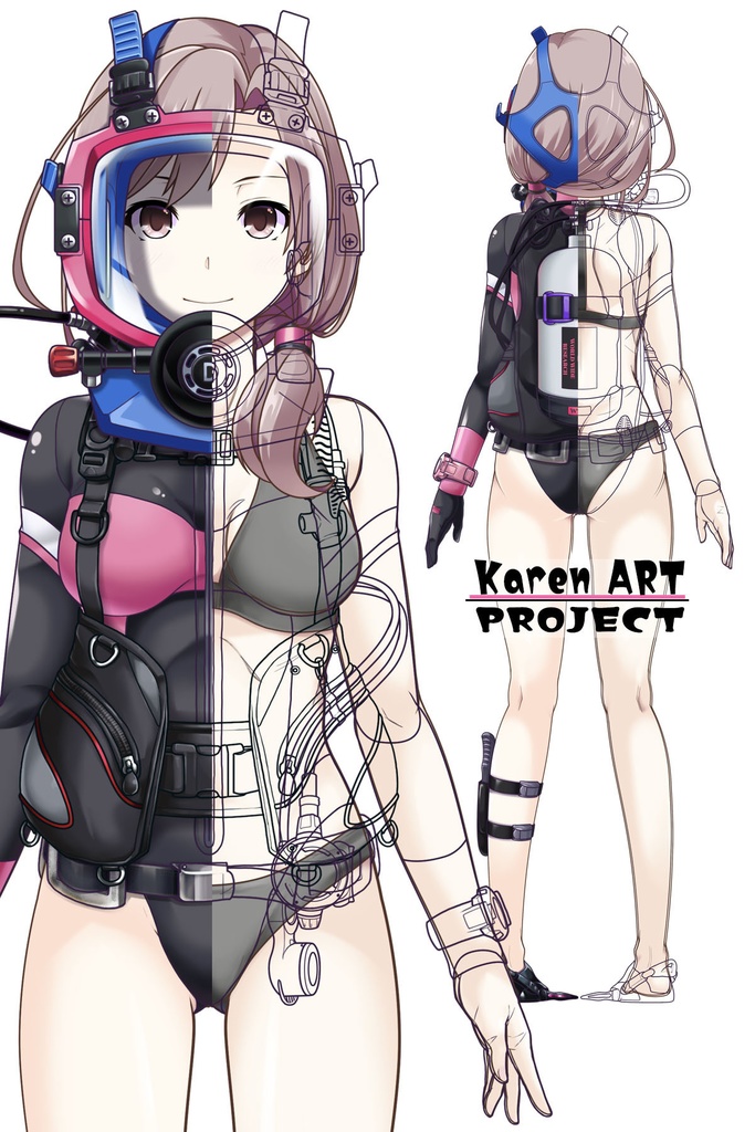 カレンちゃんとスキューバーダイビング(Divewaysフルフェイスマスク型装備編)