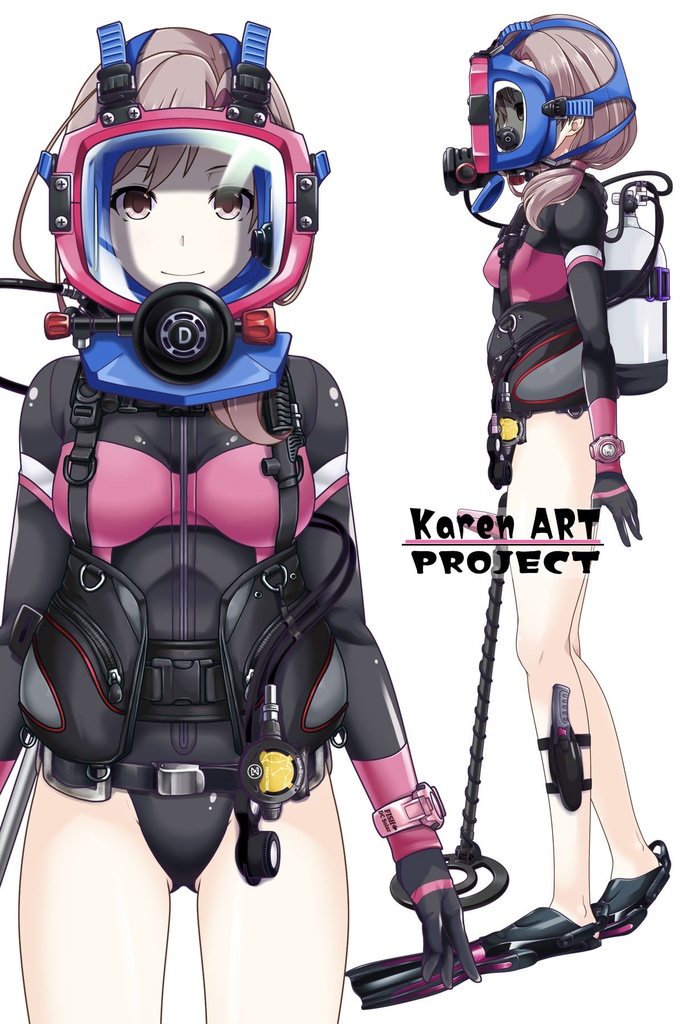 カレンちゃんとスキューバーダイビング(Divewaysフルフェイスマスク型装備編)