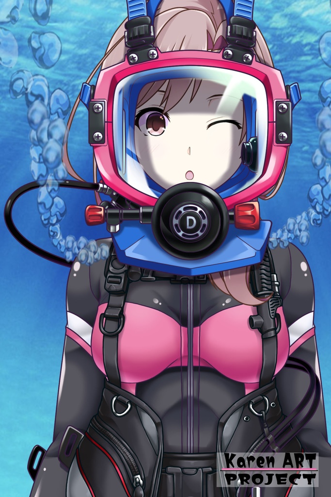 カレンちゃんとスキューバーダイビング(Divewaysフルフェイスマスク型装備編)