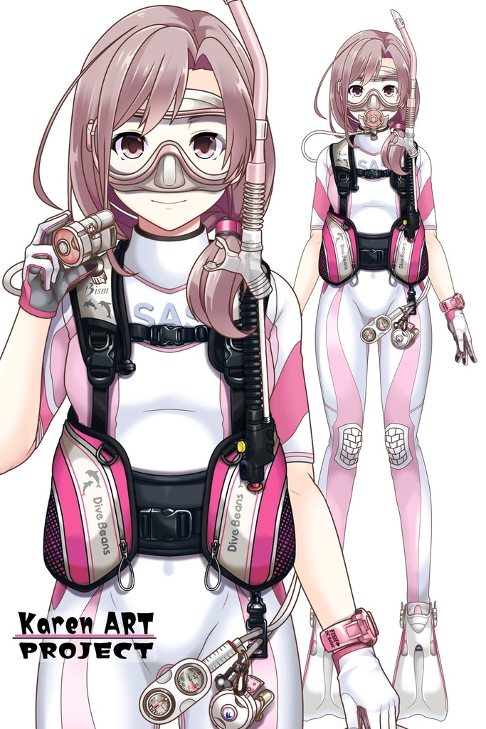 カレンちゃんとスキューバーダイビング(BISM器材編 Part1) Karen enjoying scuba diving -BISM Equipment Part1