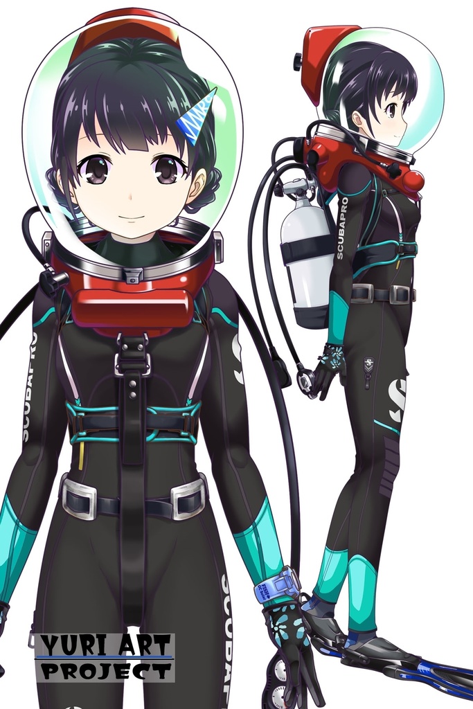 ゆりちゃんとスキューバーダイビング(LAMA bubble helmet Part1) Yuri enjoying scuba diving -LAMA bubble helmet Part1