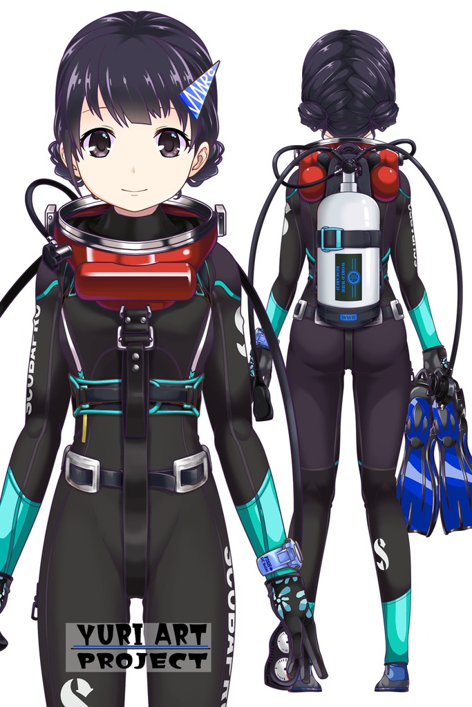 ゆりちゃんとスキューバーダイビング(LAMA bubble helmet Part1) Yuri enjoying scuba diving -LAMA bubble helmet Part1