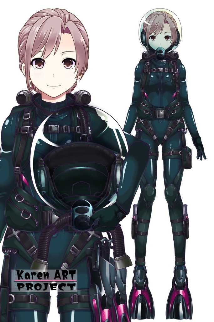 カレンちゃんとスキューバーダイビング(リブリーザー装備編 Part1) Karen enjoying scuba diving - RebreatherEquipment Part1