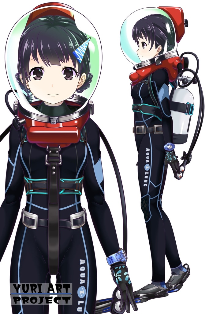 ゆりちゃんとスキューバーダイビング(LAMA bubble helmet Part3) Yuri enjoying scuba diving -LAMA bubble helmet Part3