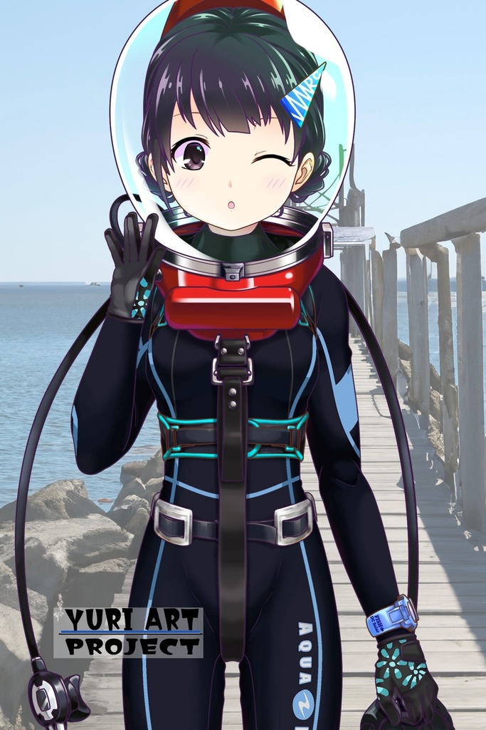 ゆりちゃんとスキューバーダイビング(LAMA bubble helmet Part3) Yuri enjoying scuba diving -LAMA bubble helmet Part3