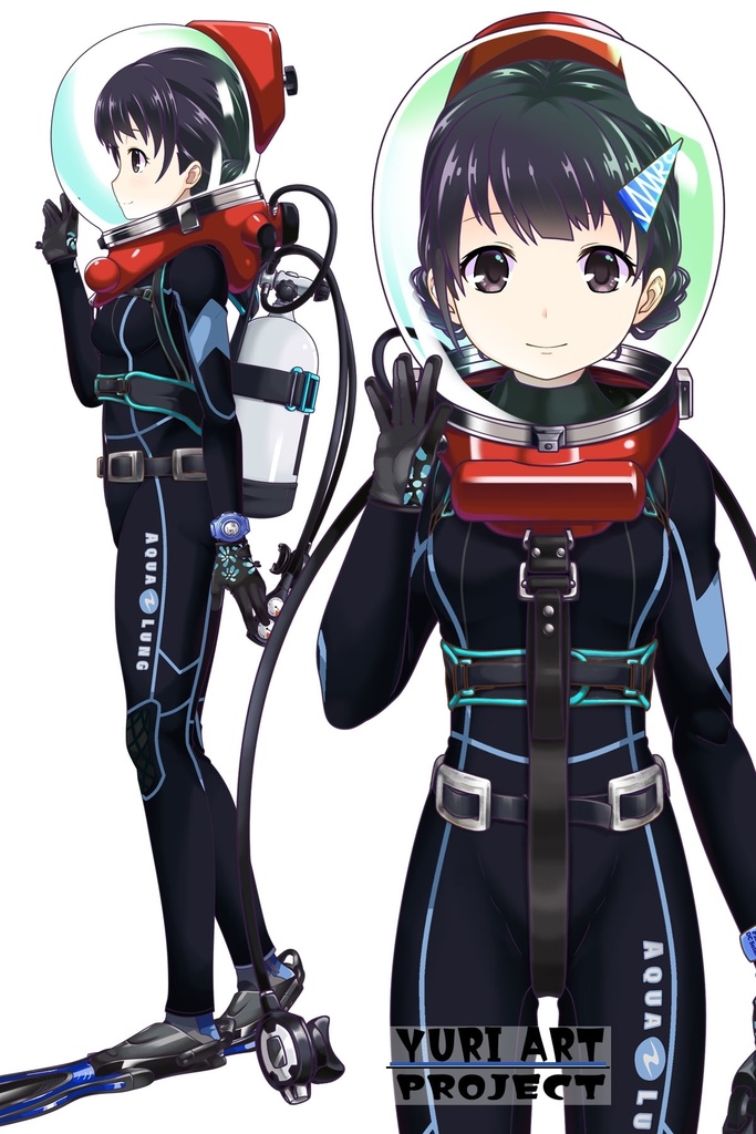 ゆりちゃんとスキューバーダイビング(LAMA bubble helmet Part3) Yuri enjoying scuba diving -LAMA bubble helmet Part3