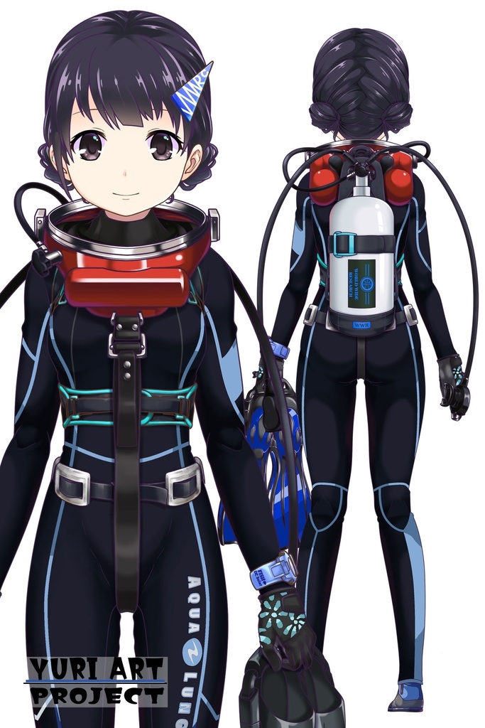 ゆりちゃんとスキューバーダイビング(LAMA bubble helmet Part3) Yuri enjoying scuba diving -LAMA bubble helmet Part3