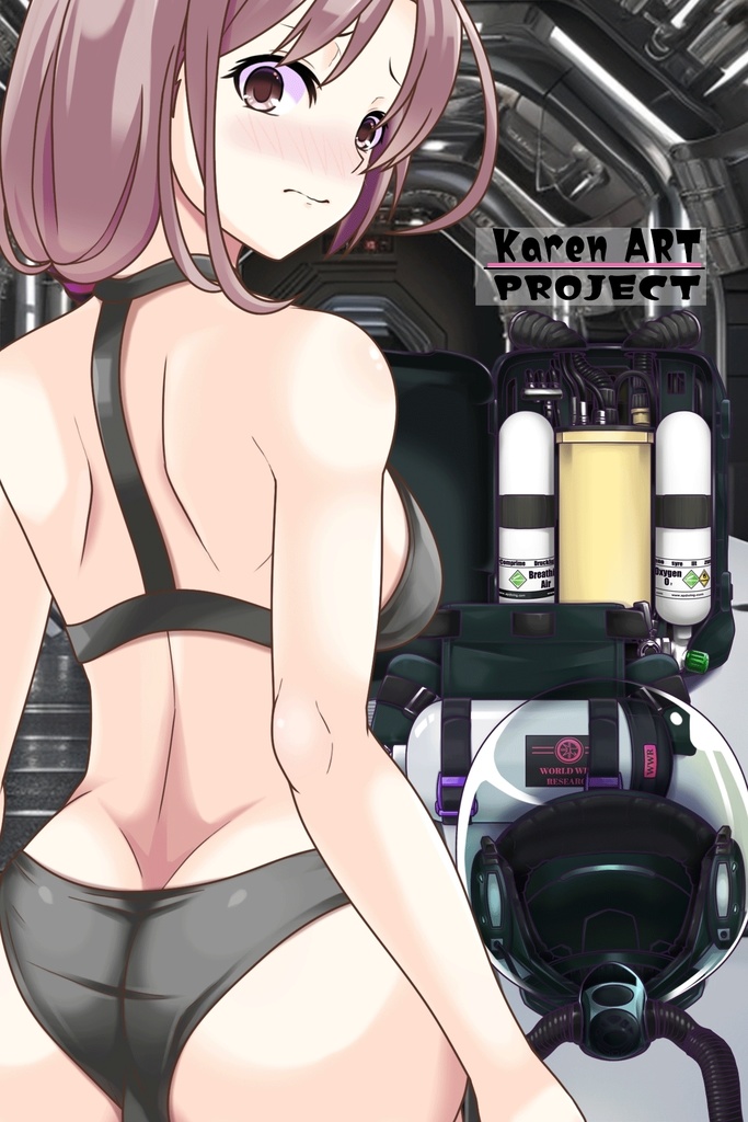 カレンちゃんとスキューバーダイビング(リブリーザー装備編 Part3)横流しヘア Karen enjoying scuba diving - RebreatherEquipment Part3 Side-Swept Hairstyles