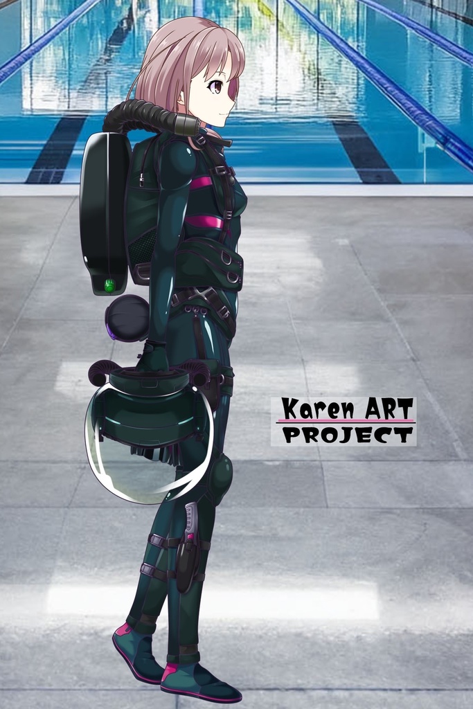 カレンちゃんとスキューバーダイビング(リブリーザー装備編 Part3)横流しヘア Karen enjoying scuba diving - RebreatherEquipment Part3 Side-Swept Hairstyles