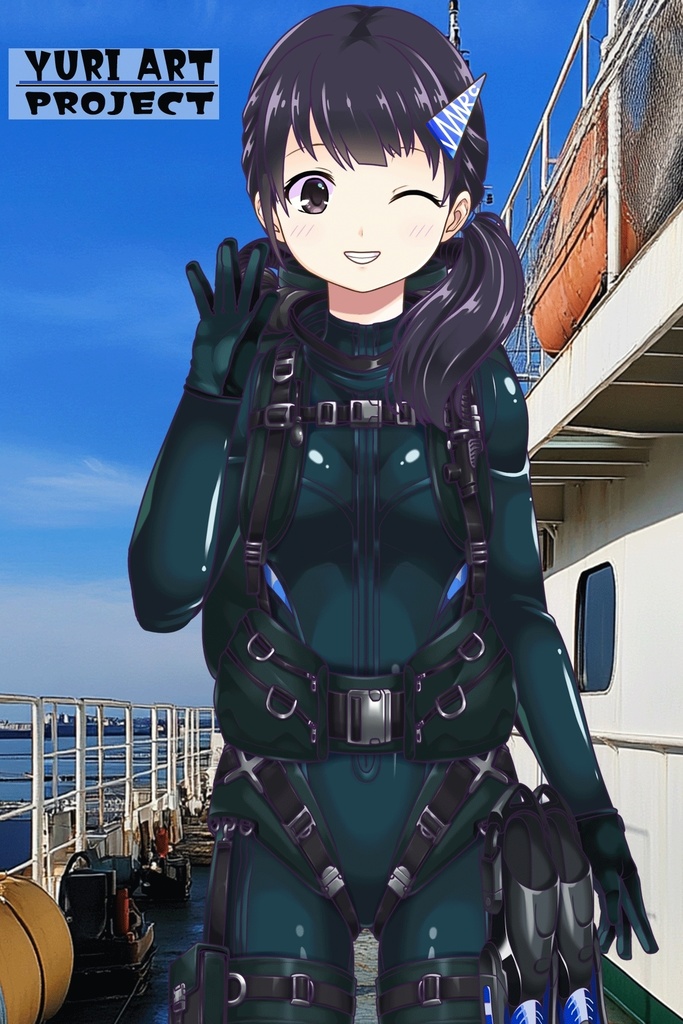 ゆりちゃんとスキューバーダイビング(リブリーザー装備編 Part2)横流しヘア Yuri enjoying scuba diving - RebreatherEquipment Part2 Side-Swept Hairstyles