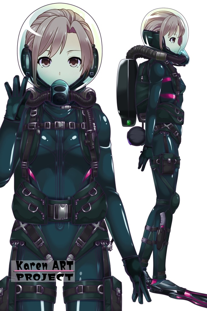 カレンちゃんとスキューバーダイビング(リブリーザー装備編 Part4)ロングヘア Karen enjoying scuba diving - RebreatherEquipment Part4 long hair