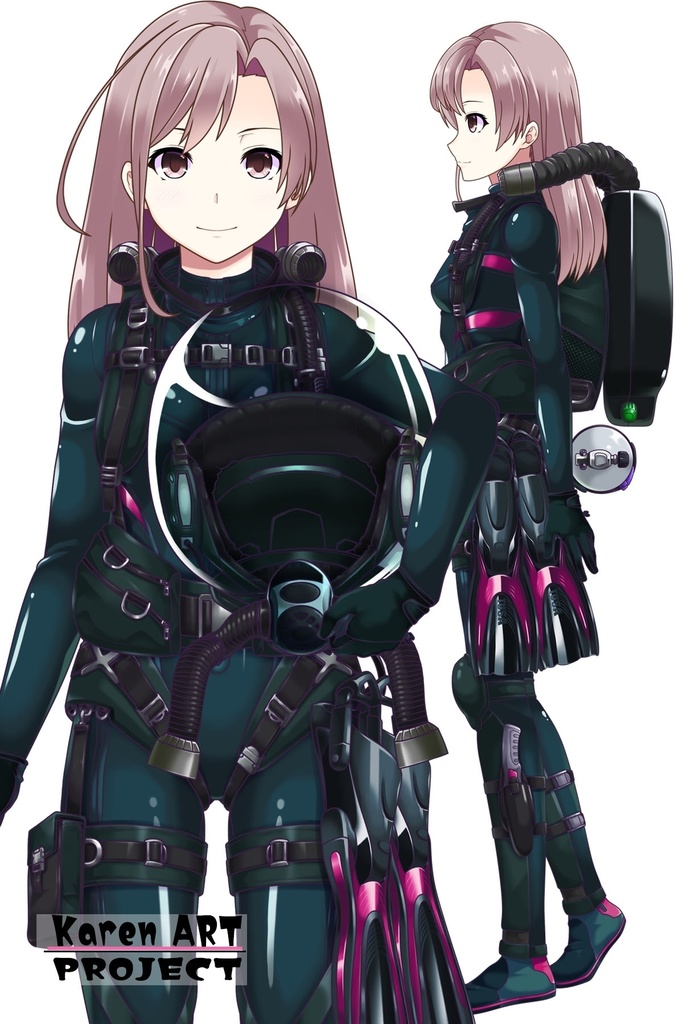 カレンちゃんとスキューバーダイビング(リブリーザー装備編 Part4)ロングヘア Karen enjoying scuba diving - RebreatherEquipment Part4 long hair