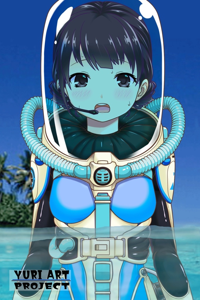 ゆりちゃんとスキューバーダイビング(近未来ヘルメット型リブリーザー装備編 Part1)シニヨンヘア Yuri enjoying scuba diving - Near-future helmet-type rebreather equipment Part1 Chignon Hairstyles