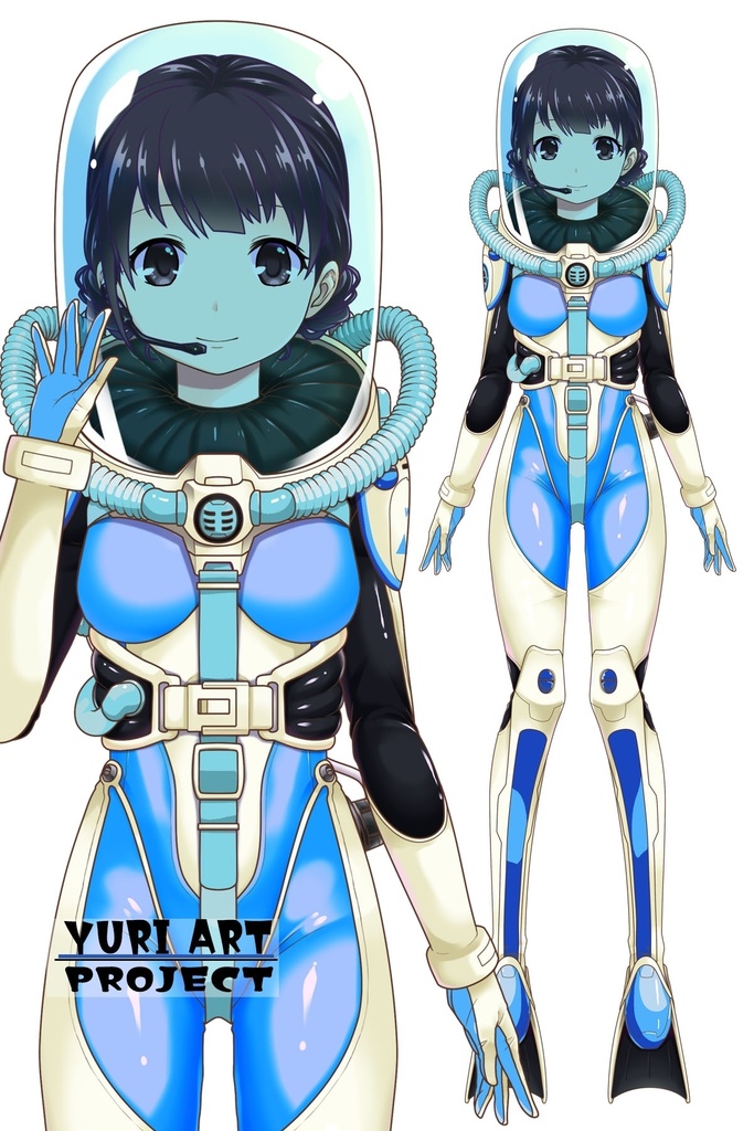 ゆりちゃんとスキューバーダイビング(近未来ヘルメット型リブリーザー装備編 Part1)シニヨンヘア Yuri enjoying scuba diving - Near-future helmet-type rebreather equipment Part1 Chignon Hairstyles