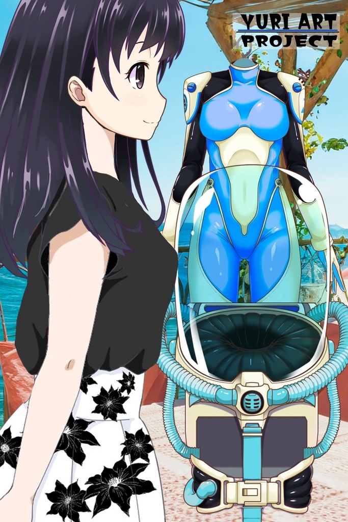 ゆりちゃんとスキューバーダイビング(近未来ヘルメット型リブリーザー装備編 Part1)シニヨンヘア Yuri enjoying scuba diving - Near-future helmet-type rebreather equipment Part1 Chignon Hairstyles