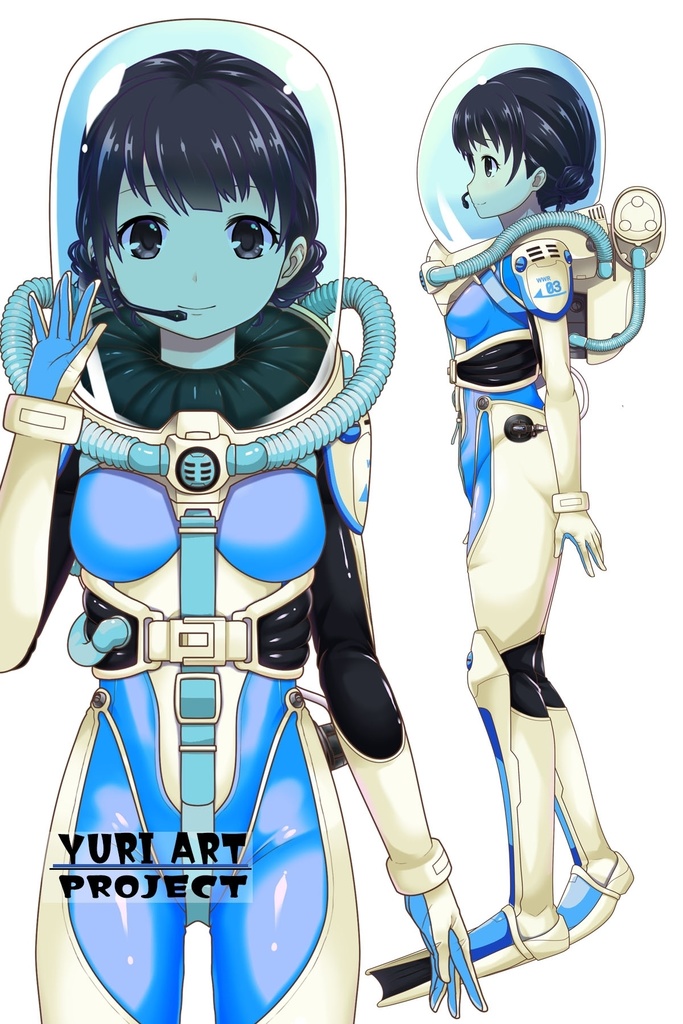 ゆりちゃんとスキューバーダイビング(近未来ヘルメット型リブリーザー装備編 Part1)シニヨンヘア Yuri enjoying scuba diving - Near-future helmet-type rebreather equipment Part1 Chignon Hairstyles