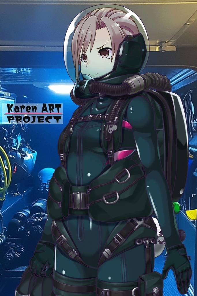 カレンちゃんとスキューバーダイビング(リブリーザー装備編 Part5)横流しヘア Karen enjoying scuba diving - RebreatherEquipment Part5 Side-Swept Hairstyles