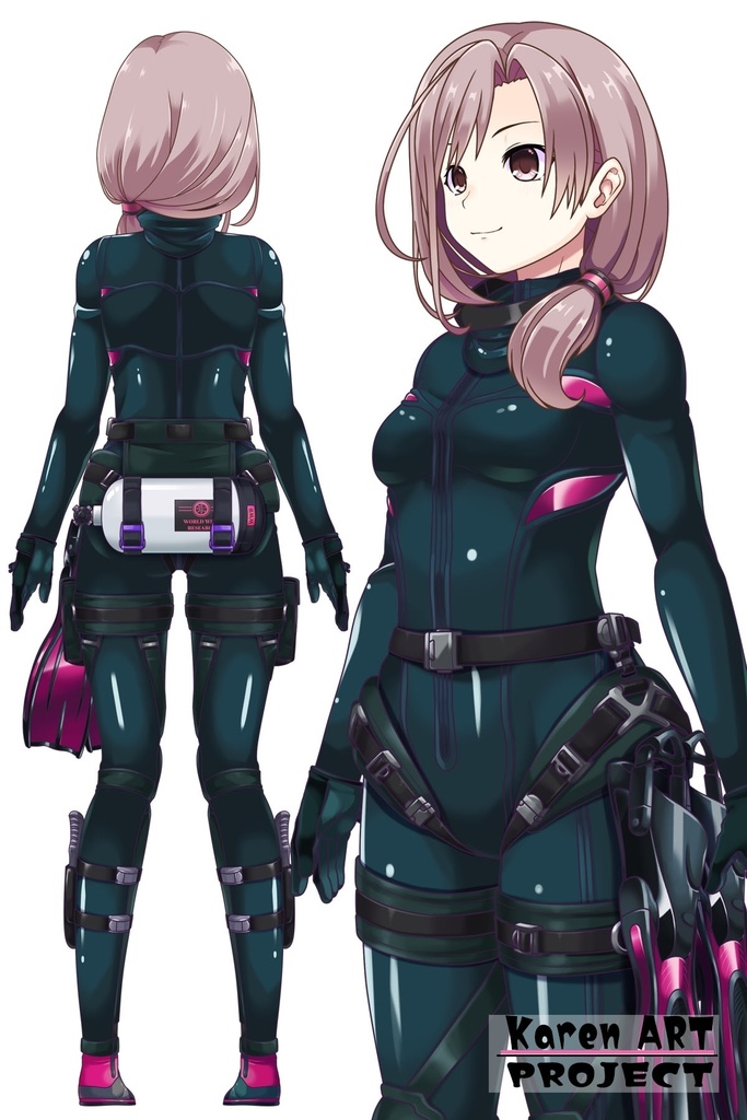 カレンちゃんとスキューバーダイビング(リブリーザー装備編 Part5)横流しヘア Karen enjoying scuba diving - RebreatherEquipment Part5 Side-Swept Hairstyles