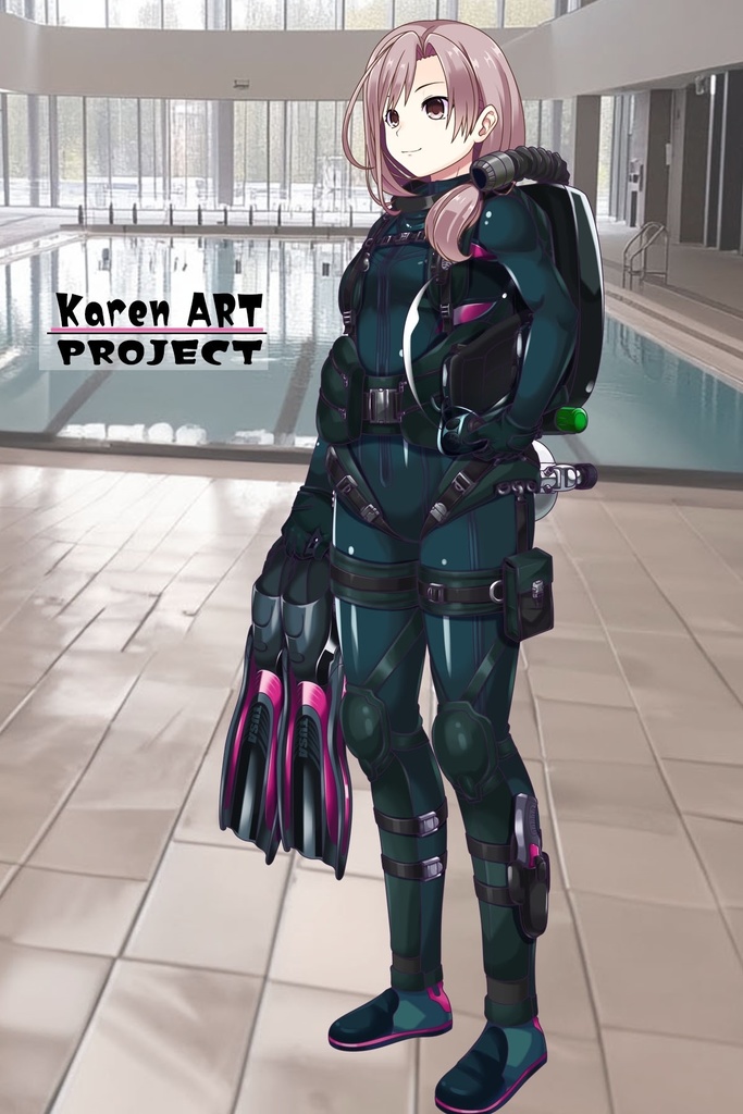 カレンちゃんとスキューバーダイビング(リブリーザー装備編 Part5)横流しヘア Karen enjoying scuba diving - RebreatherEquipment Part5 Side-Swept Hairstyles