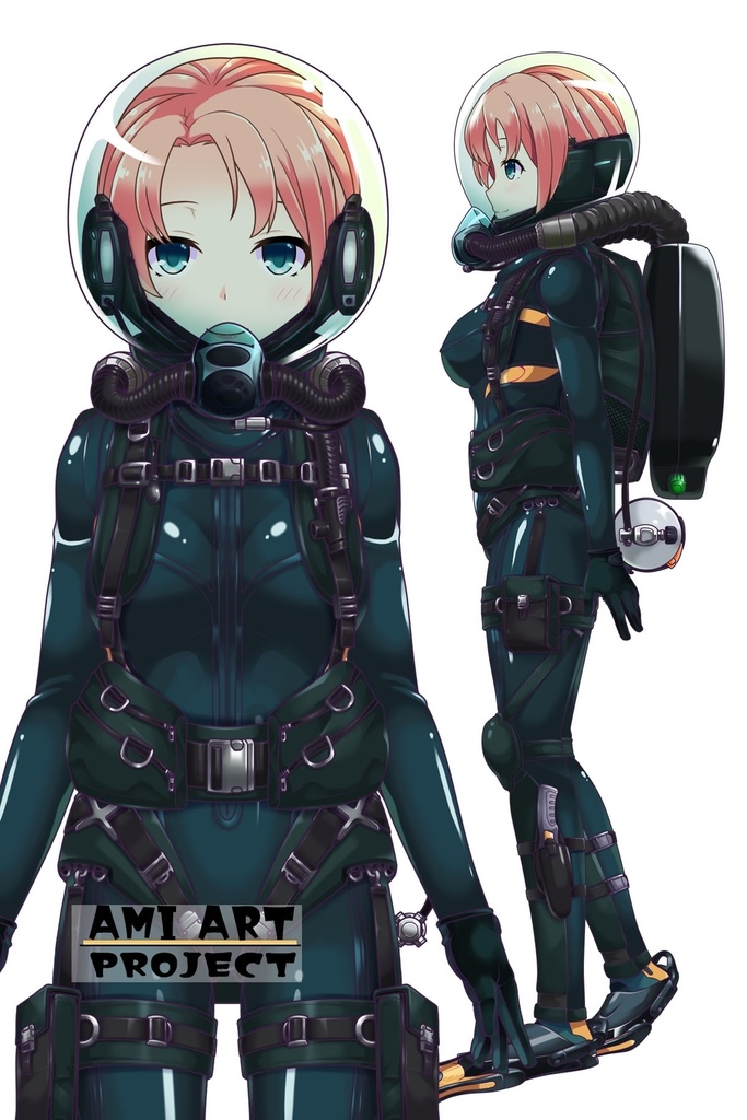 亜美ちゃんとスキューバーダイビング(リブリーザー装備編 Part2)横流しヘア Ami enjoying scuba diving - RebreatherEquipment Part2 Side-Swept Hairstyles