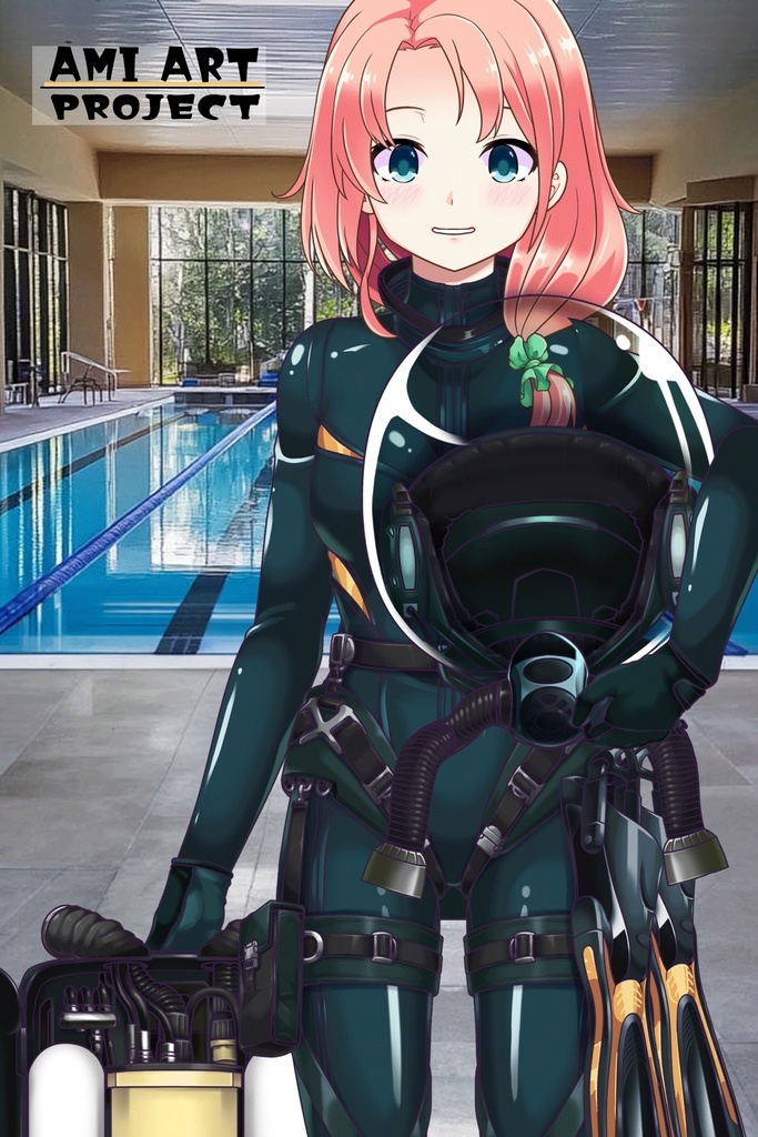 亜美ちゃんとスキューバーダイビング(リブリーザー装備編 Part2)横流しヘア Ami enjoying scuba diving - RebreatherEquipment Part2 Side-Swept Hairstyles