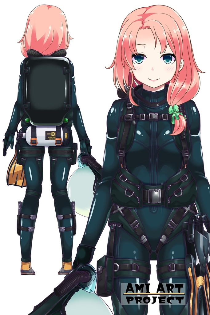 亜美ちゃんとスキューバーダイビング(リブリーザー装備編 Part2)横流しヘア Ami enjoying scuba diving - RebreatherEquipment Part2 Side-Swept Hairstyles