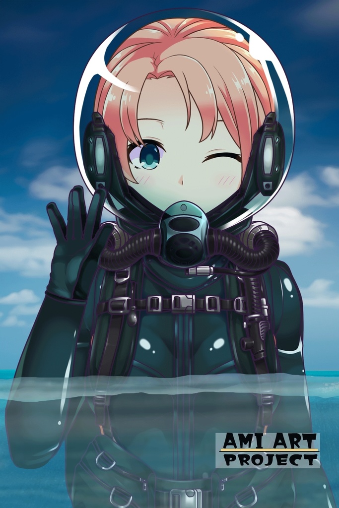 亜美ちゃんとスキューバーダイビング(リブリーザー装備編 Part2)横流しヘア Ami enjoying scuba diving - RebreatherEquipment Part2 Side-Swept Hairstyles