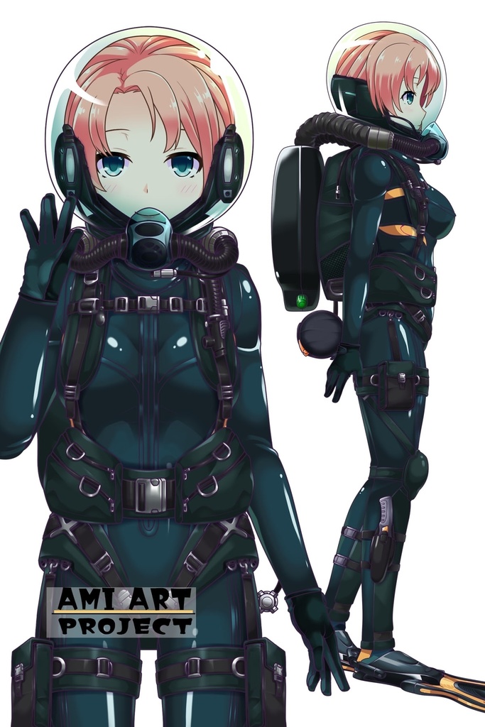 亜美ちゃんとスキューバーダイビング(リブリーザー装備編 Part2)横流しヘア Ami enjoying scuba diving - RebreatherEquipment Part2 Side-Swept Hairstyles