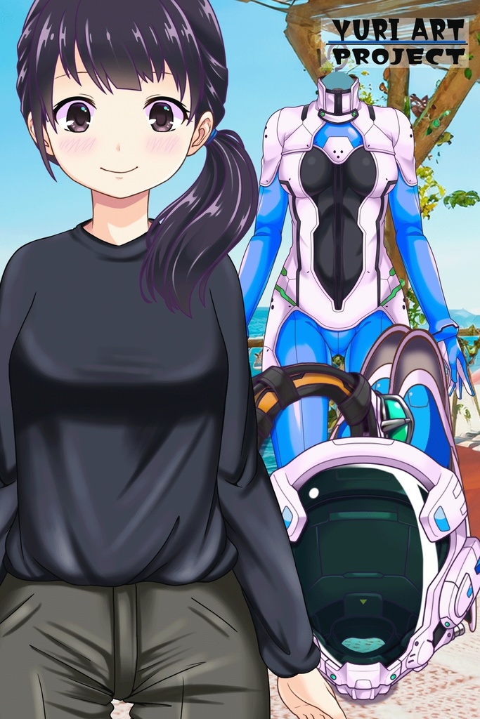 ゆりちゃんとスキューバーダイビング(近未来ヘルメット型装備編 Part1)シニヨンヘア Yuri enjoying scuba diving - Near-future helmet-type  equipment Part1 Chignon Hairstyles