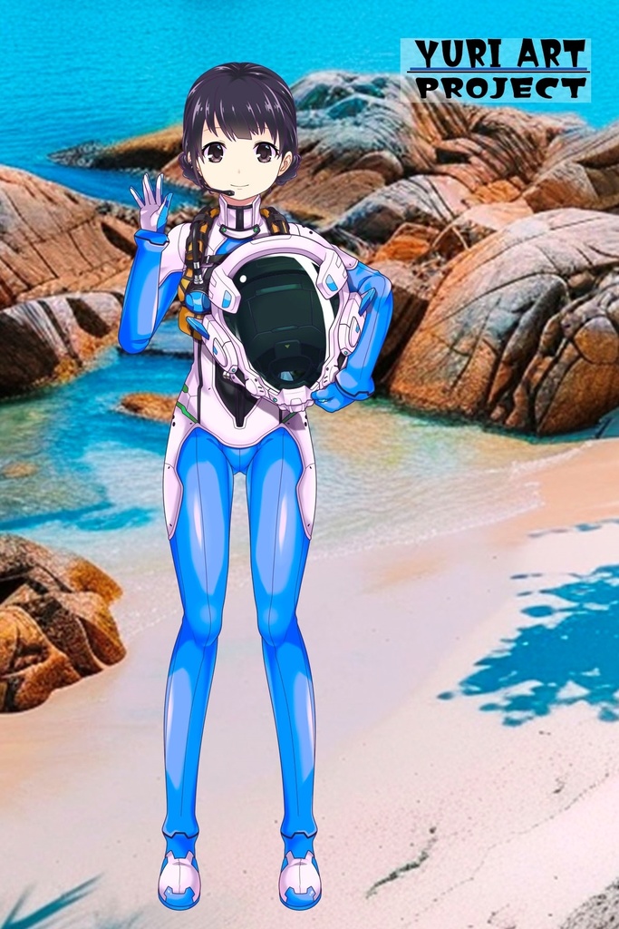 ゆりちゃんとスキューバーダイビング(近未来ヘルメット型装備編 Part1)シニヨンヘア Yuri enjoying scuba diving - Near-future helmet-type  equipment Part1 Chignon Hairstyles