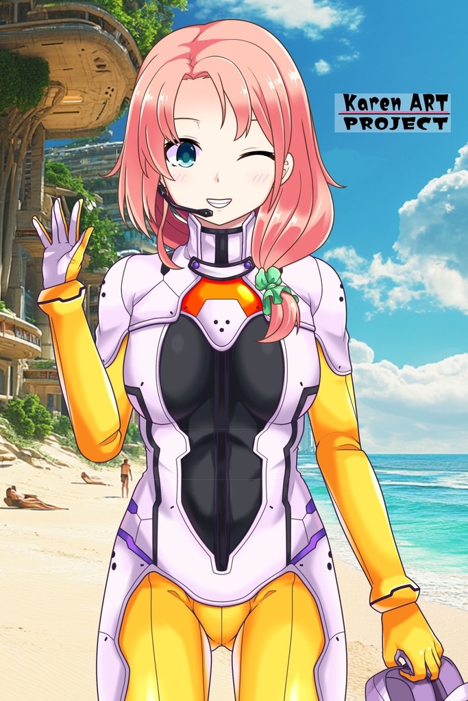 亜美ちゃんとスキューバーダイビング(近未来型装備編)正面アングル Ami enjoying scuba diving(Near-future equipment version Edition)Front Angle