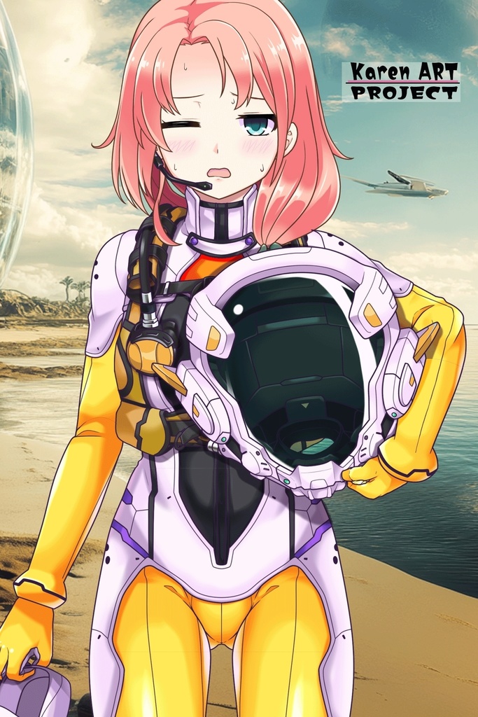 亜美ちゃんとスキューバーダイビング(近未来型装備編)正面アングル Ami enjoying scuba diving(Near-future equipment version Edition)Front Angle