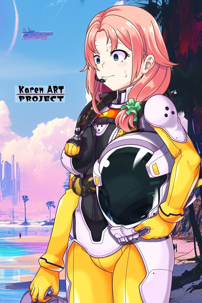 亜美ちゃんとスキューバーダイビング(近未来型装備編)斜め前アングル Ami enjoying scuba diving(Near-future equipment version Edition)Diagonal front angle