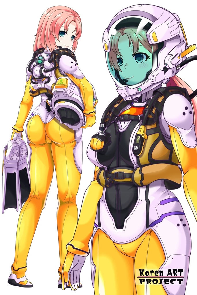 亜美ちゃんとスキューバーダイビング(近未来型装備編)斜め前アングル Ami enjoying scuba diving(Near-future equipment version Edition)Diagonal front angle
