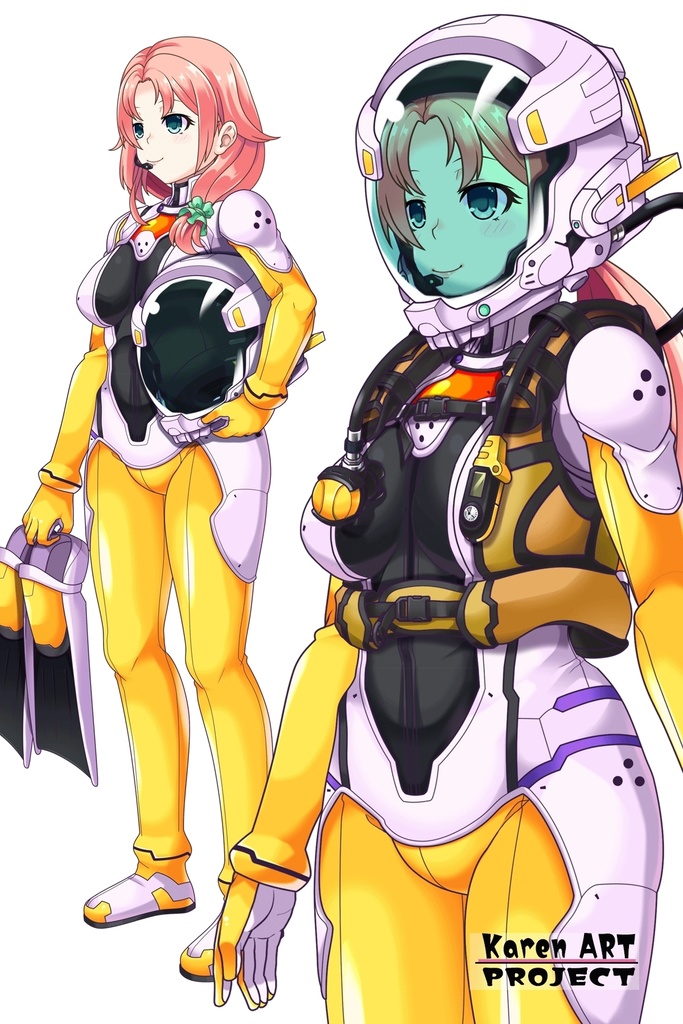 亜美ちゃんとスキューバーダイビング(近未来型装備編)斜め前アングル Ami enjoying scuba diving(Near-future equipment version Edition)Diagonal front angle