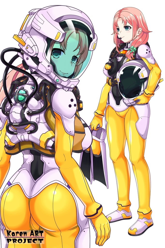 亜美ちゃんとスキューバーダイビング(近未来型装備編)背面アングル Ami enjoying scuba diving(Near-future equipment version Edition)Back Angle