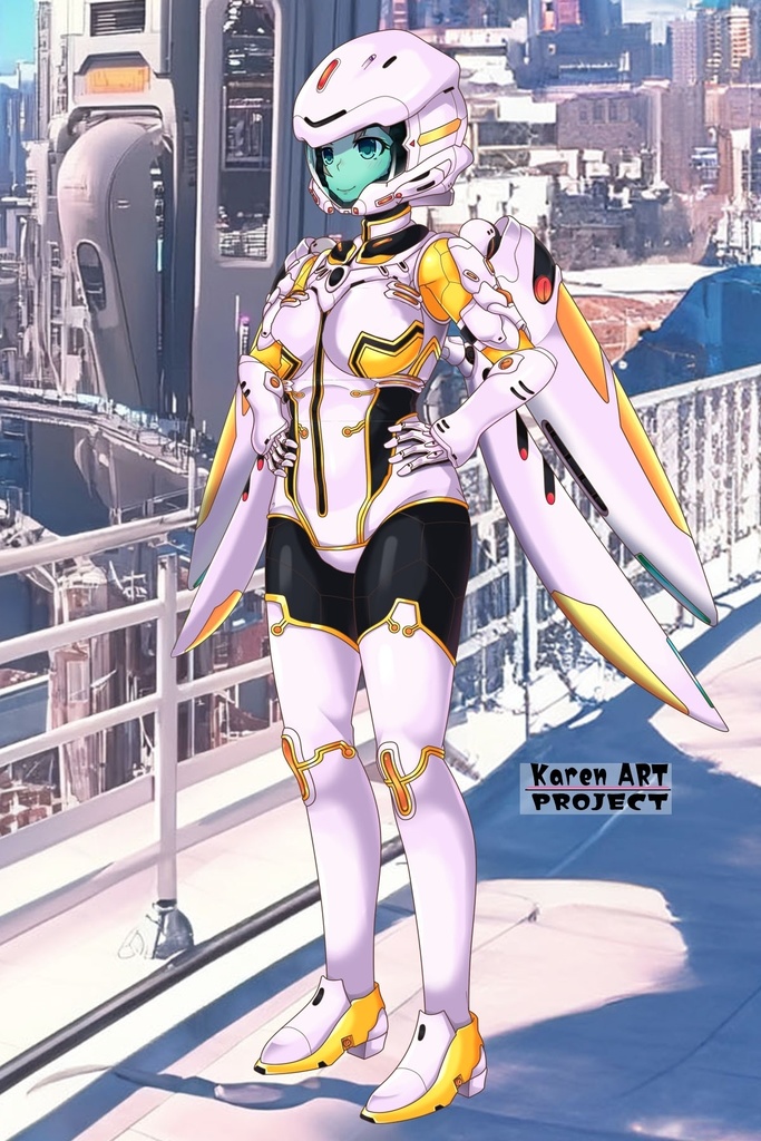 亜美ちゃん&フライトスーツ (飛行装備編)蝶型スーツ 斜め前アングル Ami And Flight Suit -Flight Equipment-Butterfly suit Diagonal front angle