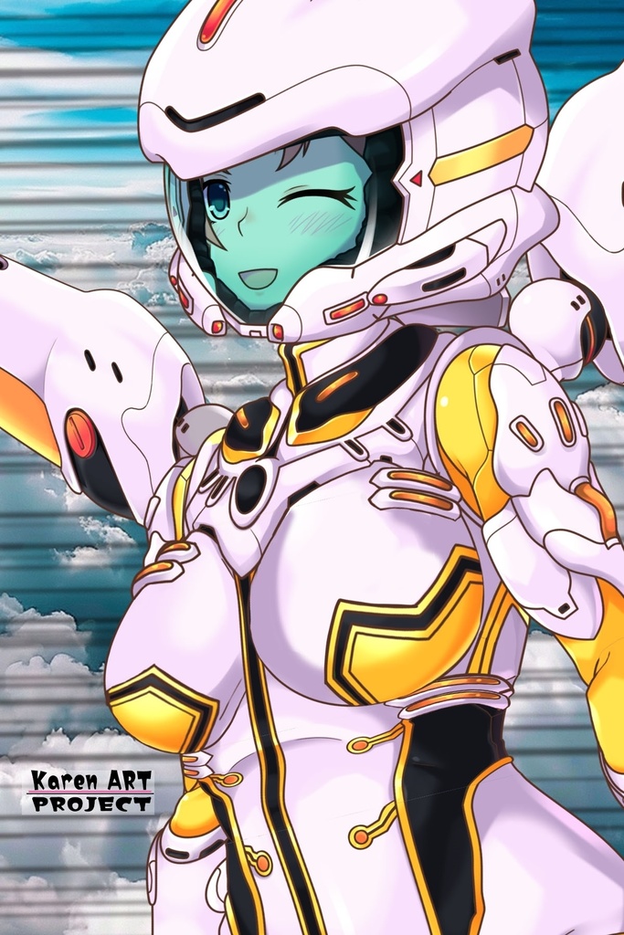 亜美ちゃん&フライトスーツ (飛行装備編)蝶型スーツ 斜め前アングル Ami And Flight Suit -Flight Equipment-Butterfly suit Diagonal front angle