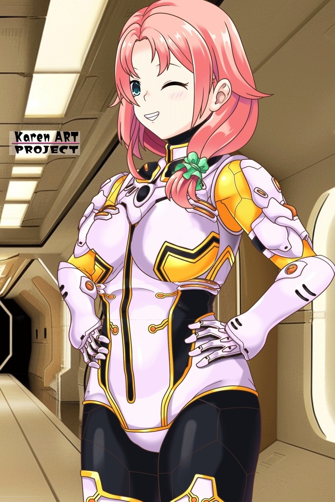 亜美ちゃん&フライトスーツ (飛行装備編)蝶型スーツ 斜め前アングル Ami And Flight Suit -Flight Equipment-Butterfly suit Diagonal front angle