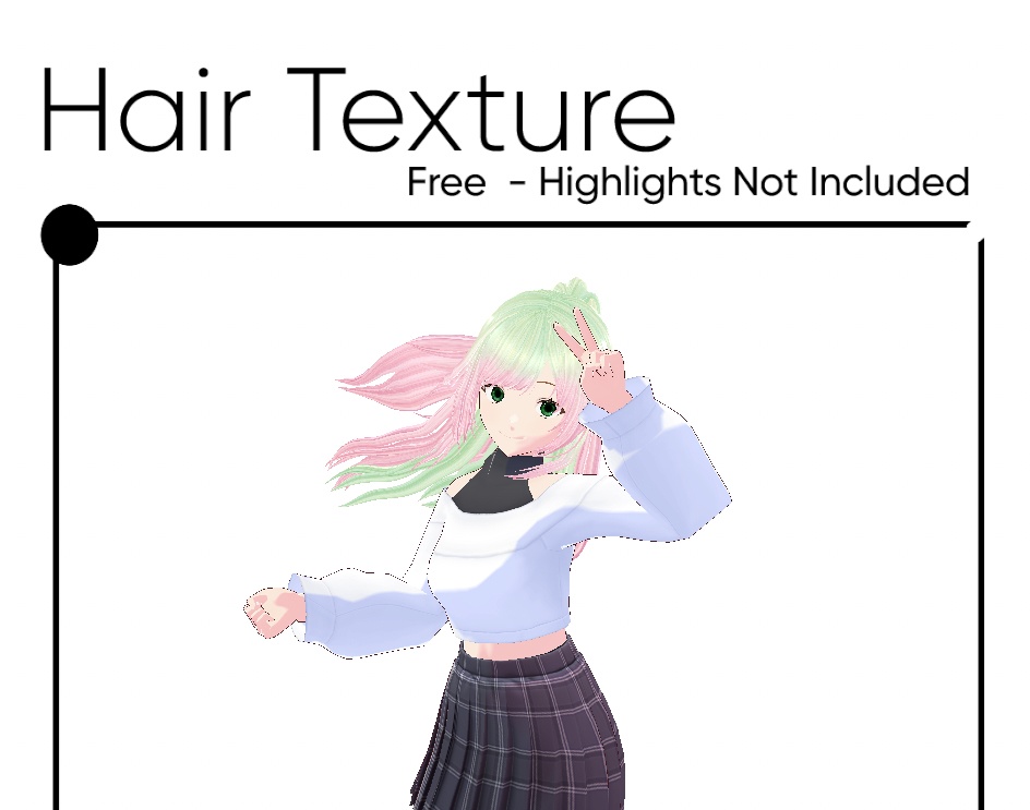 [Free] Pastel Mint Green to Pink Gradient Hair Color - 【無料】パステルミントグリーンからピンクのグラデーションヘアカラー